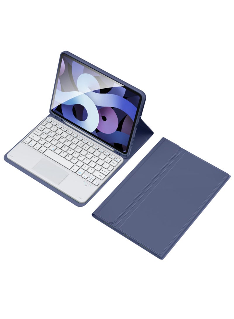 مناسب لجهاز iPad الجيل العاشر (2022) مقاس 10.9 بوصة، حامل قلم لوحة مفاتيح بلوتوث لاسلكي قابل للفصل، غطاء ذكي من الجلد النحيف - Image 1